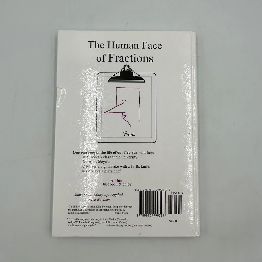 Life of Fred Fractions Book White Kids OS Hardcover Math Textbook Excellent